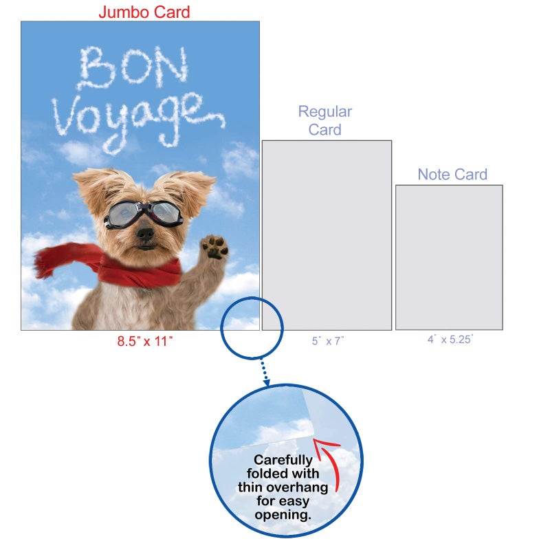NobleWorks, Goodbye Dog - Large Bon Voyage Greeting Card from All of Us (8.5 x 11 Inch) - Trip, Vacation Card with Envelope J6345BVG-US - Image 4
